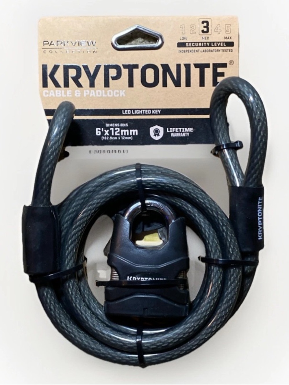 Kryptonite Cable & Padlock - Black/Grey
